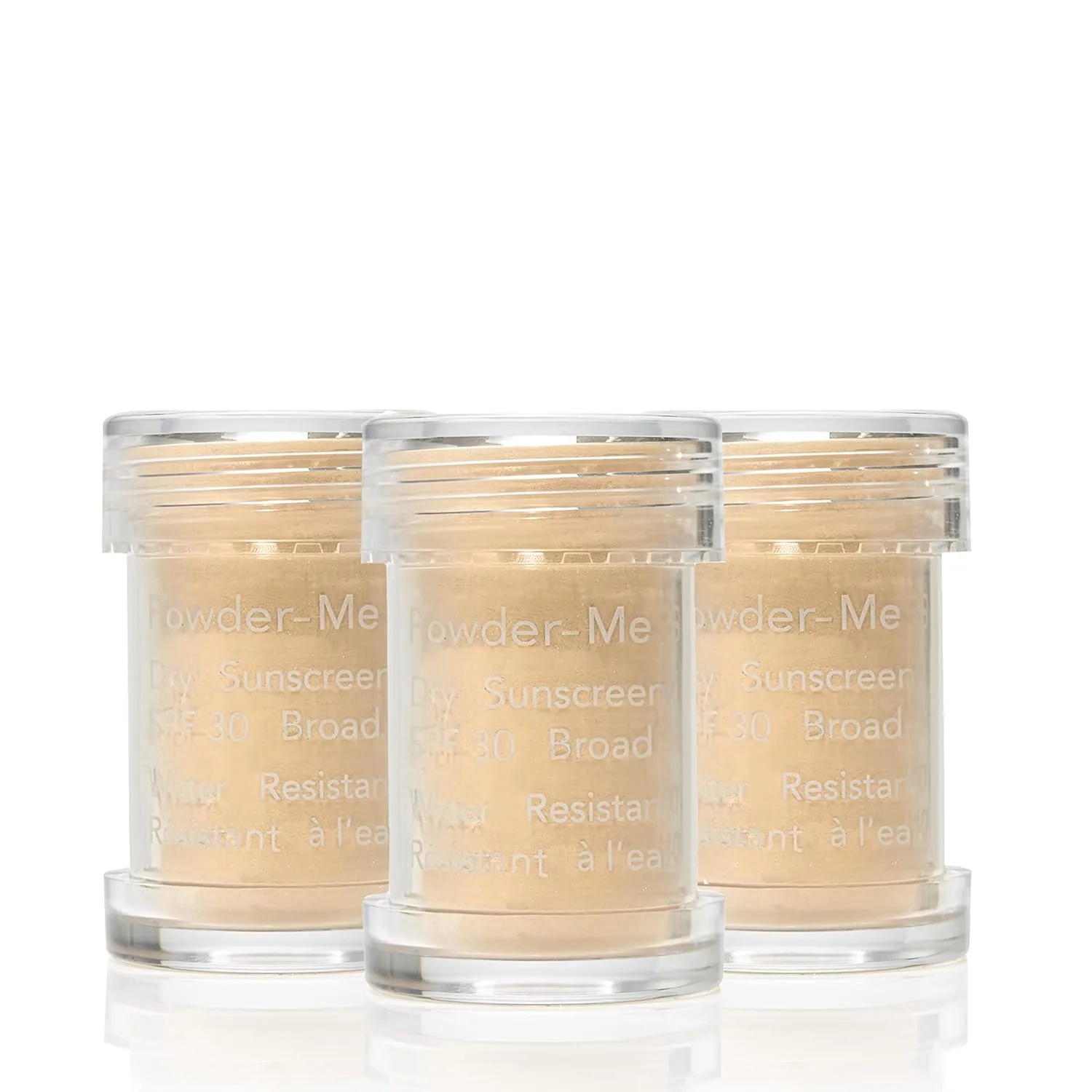 Jane Iredale Powder-Me SPF 30 Сухой солнцезащитный крем широкого спектра действия с кисточкой для лица, тела и кожи головы, многоразовый, веганский, не тестируется на животных, Tanned