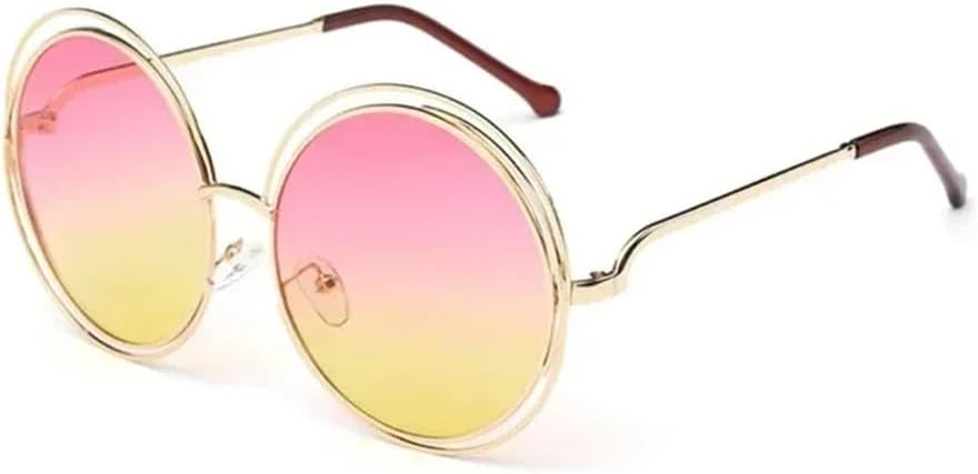 

Винтажные солнцезащитные очки с круглыми линзами и зеркальным покрытием для женщин, металлическая оправа, стильные женские солнцезащитные очки KTUCN, 5-gold-pinkyellow