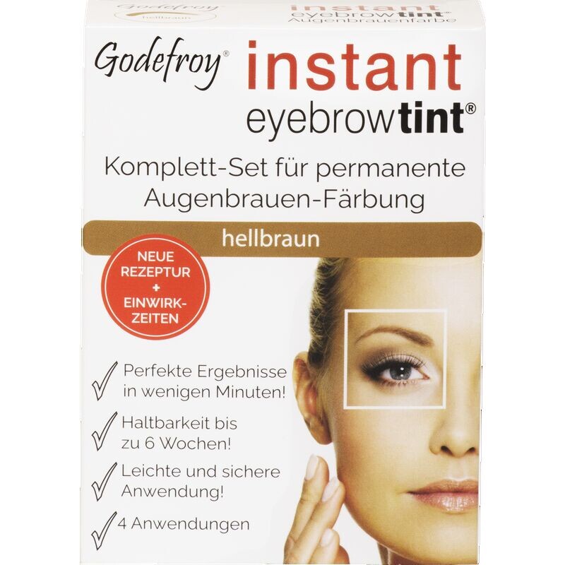 

Полный набор Instant Eyebrow Tint для перманентного окрашивания бровей светло-коричневого цвета Godefroy, 1 шт.