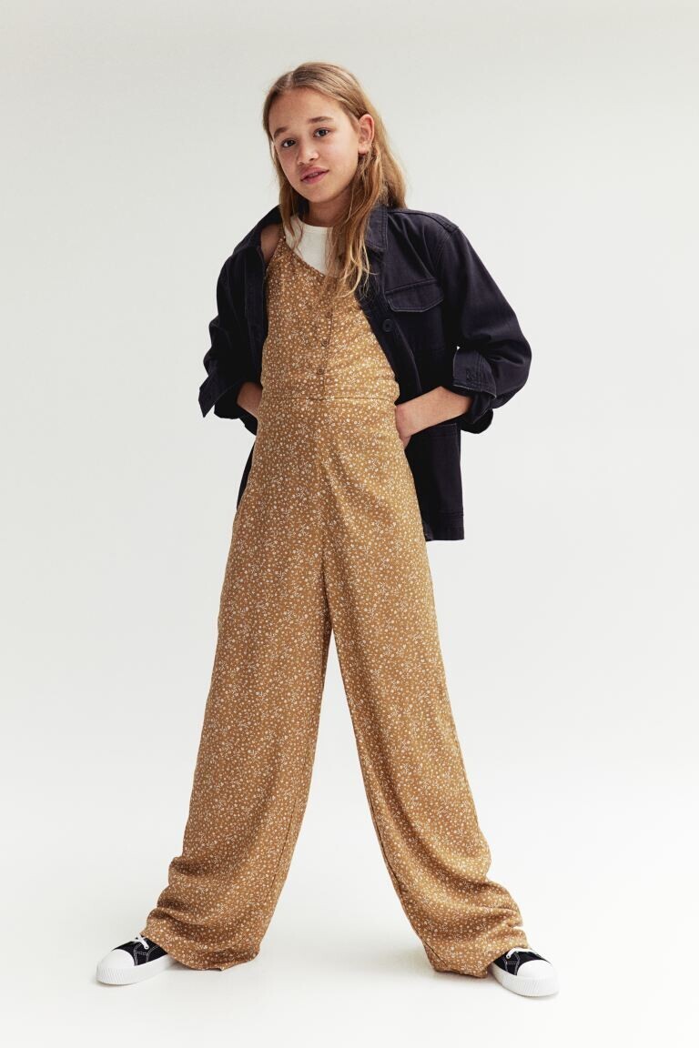 

Тканый комбинезон H&M, бежевый