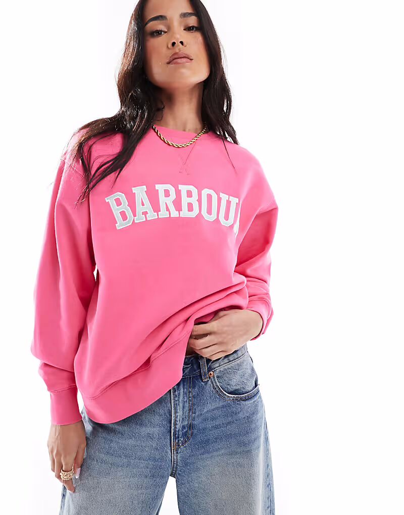 

Толстовка Barbour Northumberland с круглым вырезом розового цвета