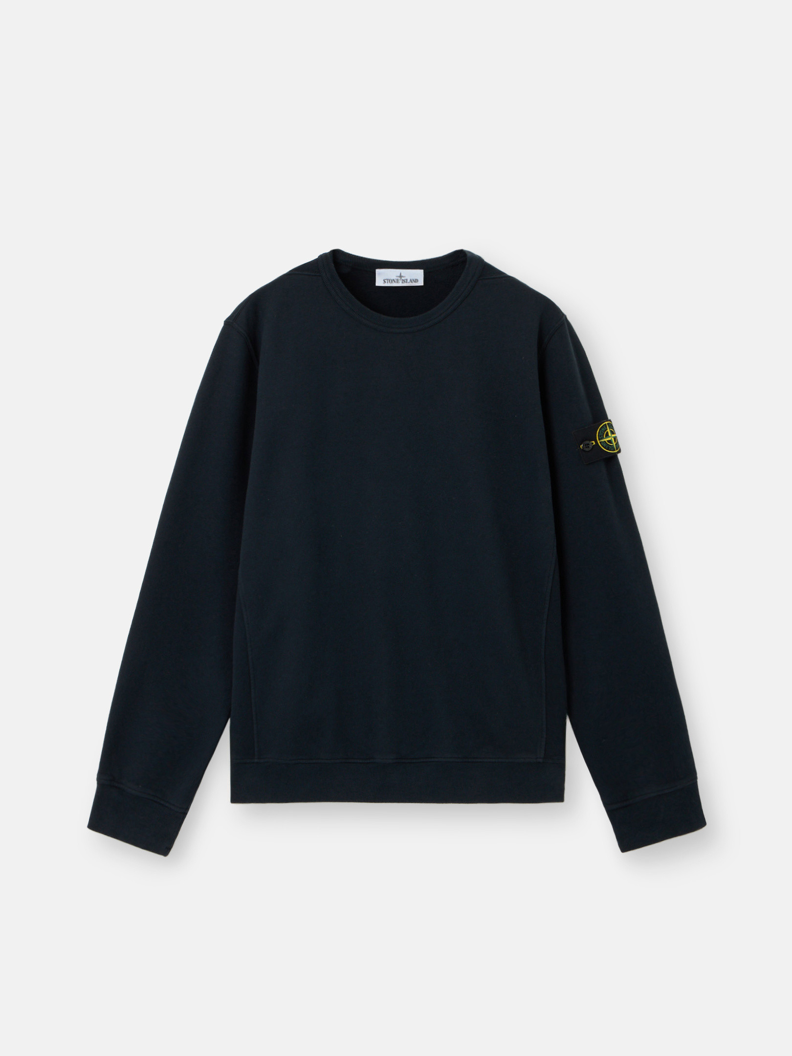 

Толстовка прямого кроя с круглым вырезом и ребристыми вставками Stone Island 6100028 BRUSHED ORGANIC COTTON FLEECE, Navy Blue