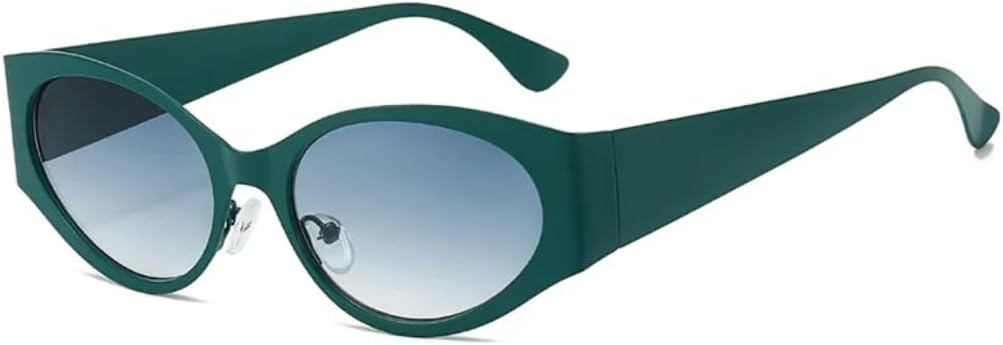 

Винтажные солнцезащитные очки «кошачий глаз» для женщин и мужчин, ретро-солнцезащитные очки для женщин, дорожные очки с защитой от УФ-излучения UV400 VRTRFFTR, Green-blue