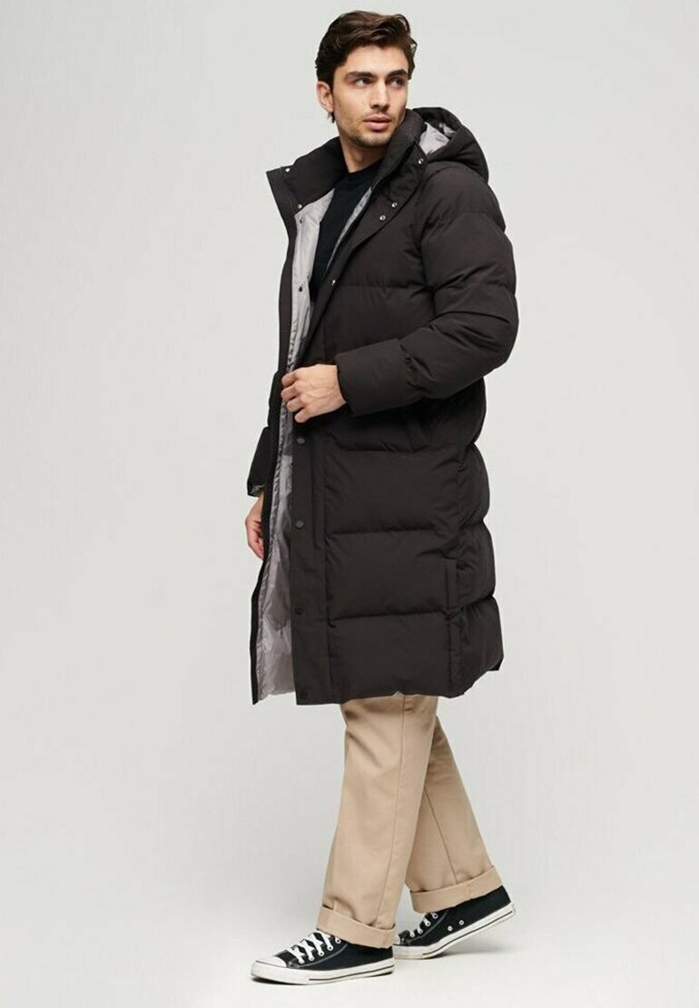

Зимнее пальто LONGLINE HOODED PUFFER Superdry, черный