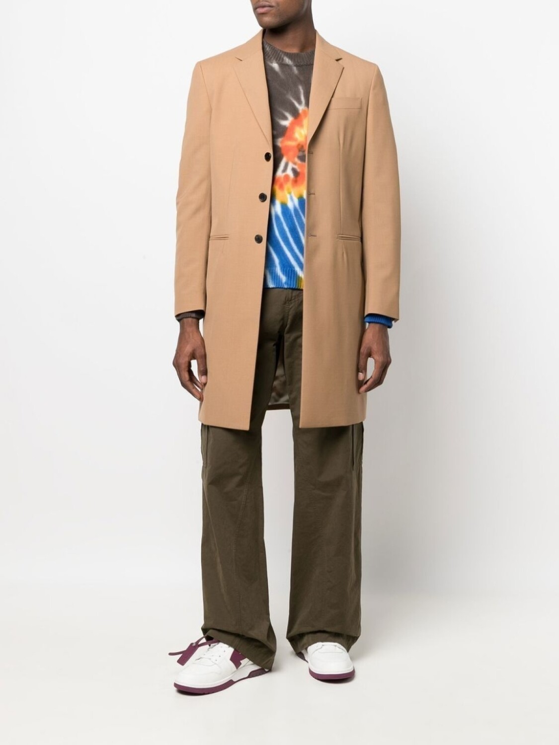 Однобортное пальто Ponte узкого кроя Off-White, бежевый — фото 2