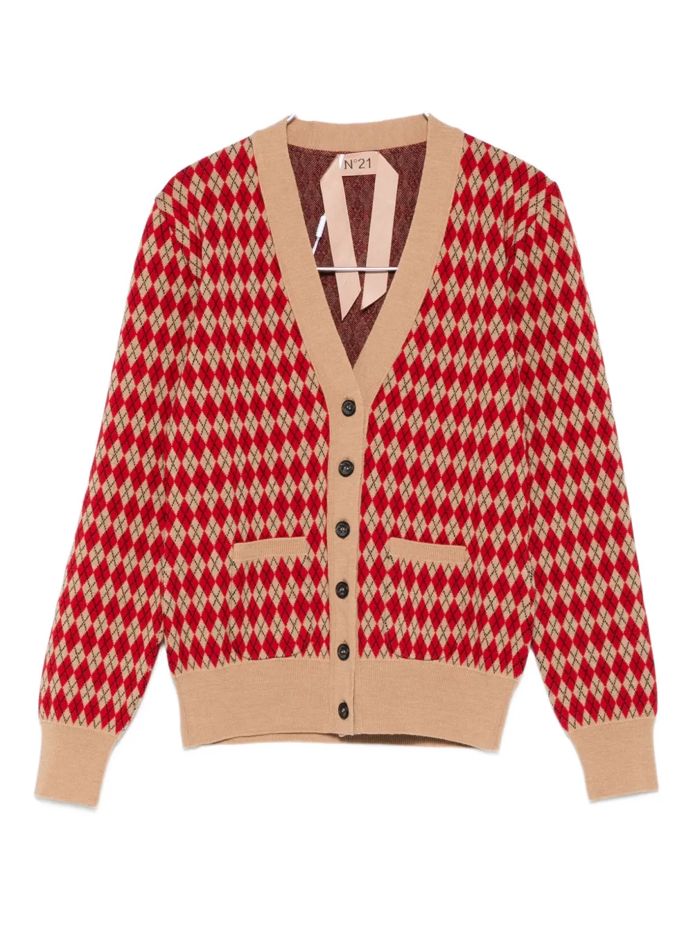 

Кардиган с узором аргайл Nº20, коричневый