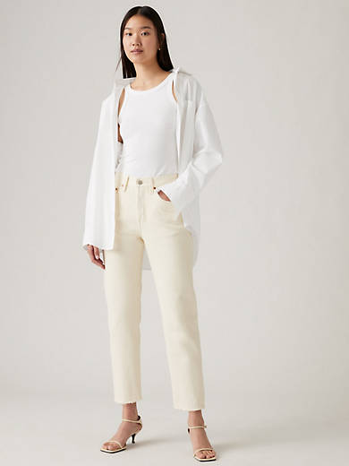 

501 Оригинальные укороченные женские джинсы Levi's, цвет Ecru - White