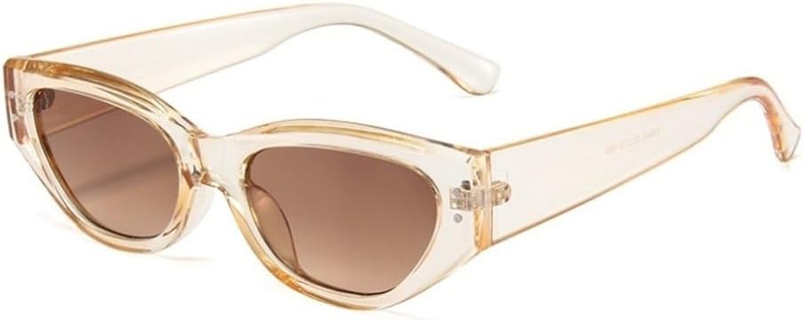 

Ретро-солнцезащитные очки «кошачий глаз» для женщин, винтажные, маленькие, женские/мужские, солнцезащитные очки с заклепками, роскошные женские очки GHVWYX, Champagnetea