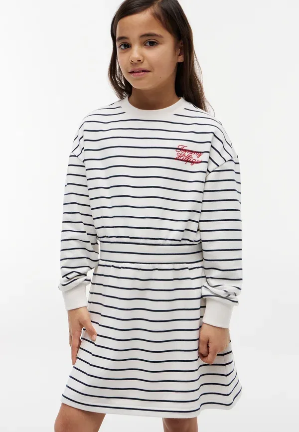 Платье Tommy stripes hwk dress ls day dress Tommy Hilfiger, темно-синий