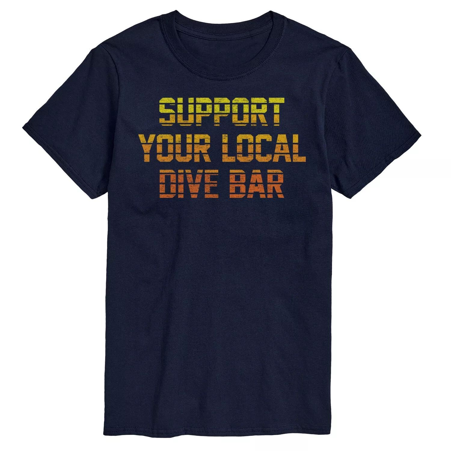 

Большая и высокая футболка с рисунком «Support Local Dive Bar» License, синий