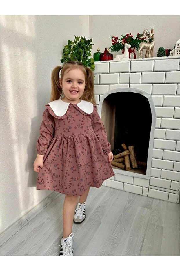 Детское платье для девочек с принтом Special Design - Special Floral Dress For Little Style Holders I Eid Girl Dress Yalçınoğlu Kids, Red