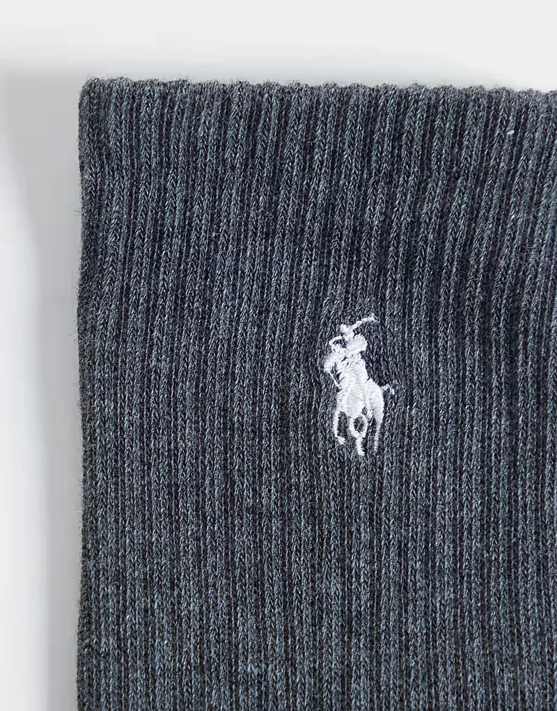 Носки высокие с логотипом Icon 3 шт Polo Ralph Lauren, серый — фото 3