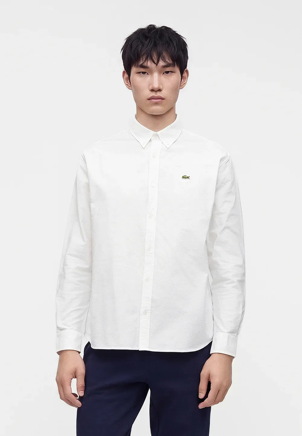 Рубашка Lacoste белый, классическая, хлопок