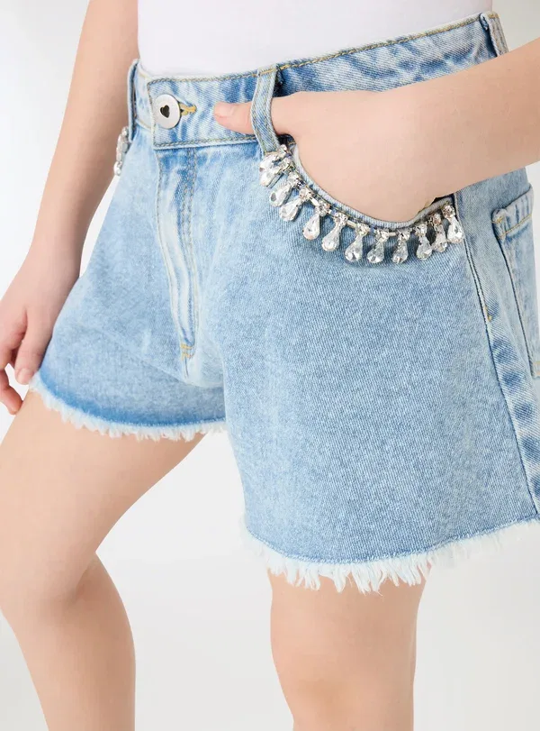 Шорты джинсовые Applicazioni Terranova, Var Blu Denim Medio, синий — фото 4