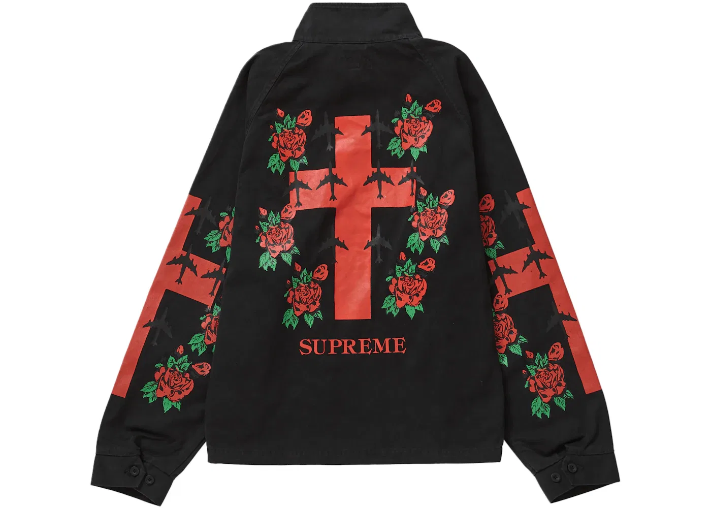 Мужская куртка Harrington с принтом Supreme Destruction of Purity Jacket Supreme, Black — фото 2