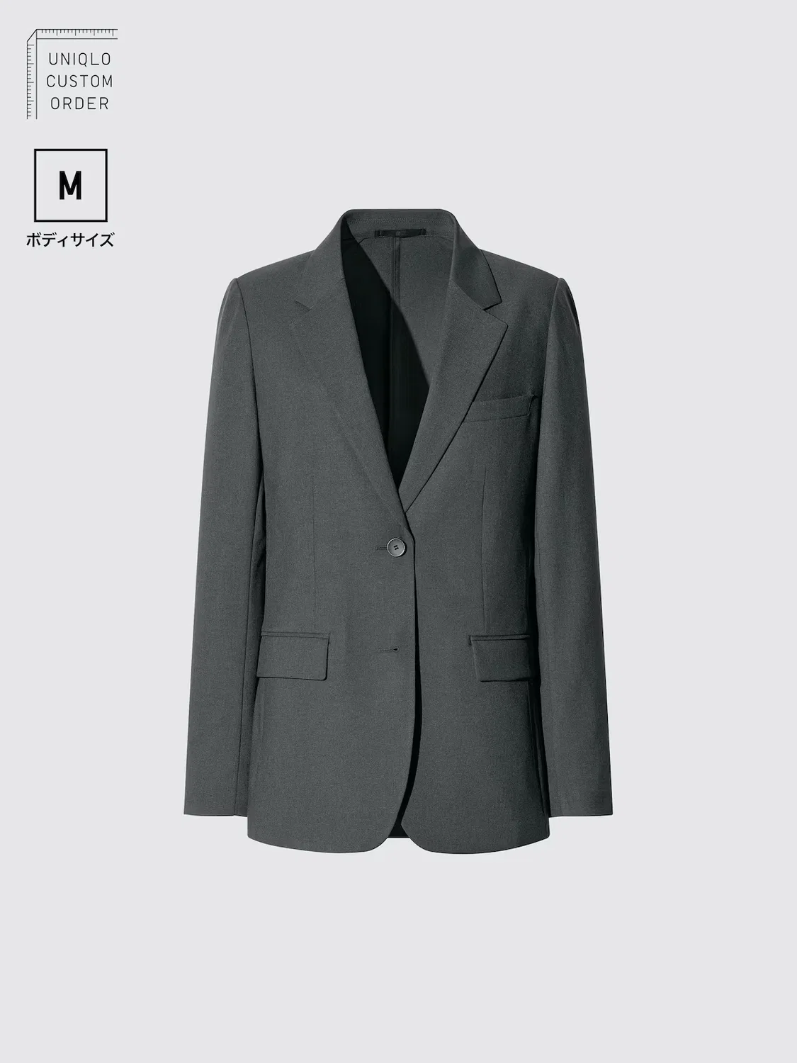 Куртка Uniqlo, индивидуальный заказ, темно-серый