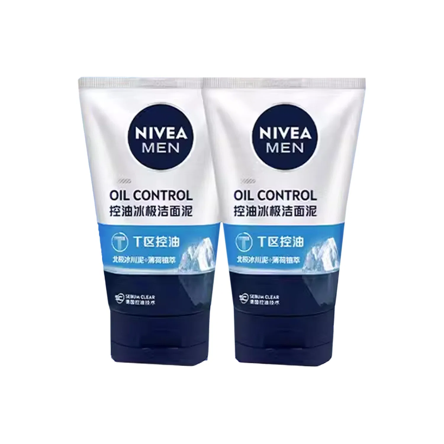 Мужской очищающий гель для лица с эффектом охлаждения, 100 г × 2, NIVEA, Black
