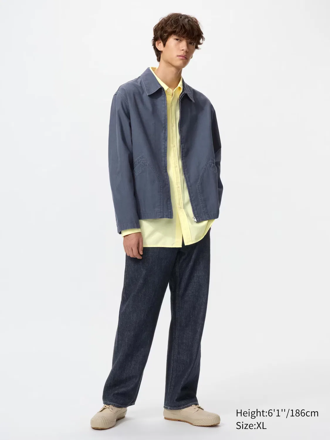 Блузон Uniqlo, на молнии, синий — фото 2