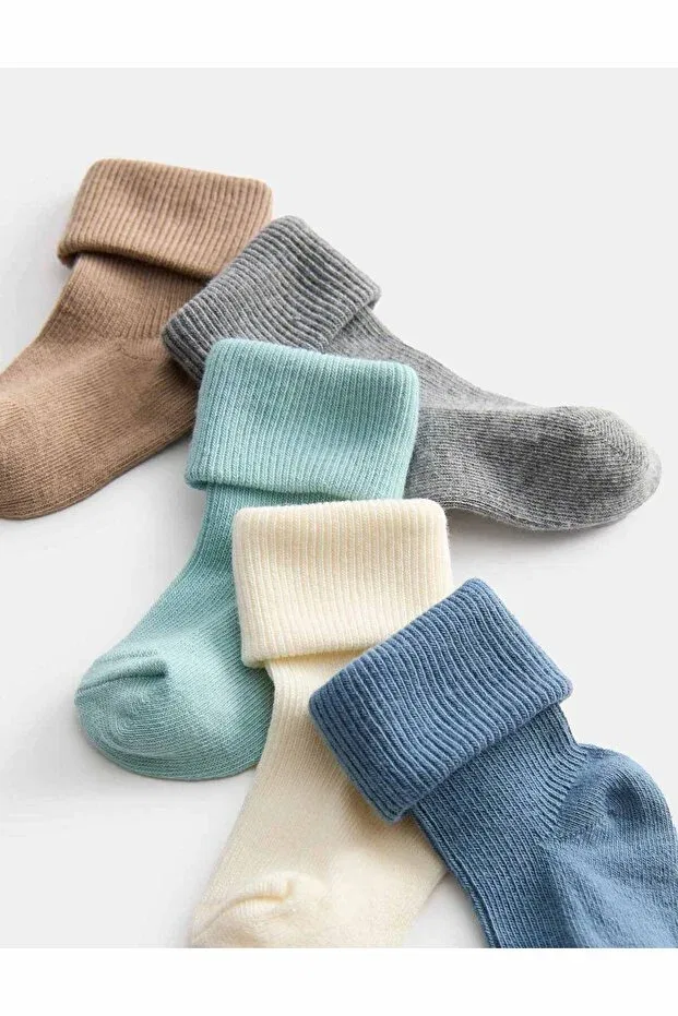 Детские носки для новорожденных хлопковые 5 шт Marks & Spencer, Multi Color