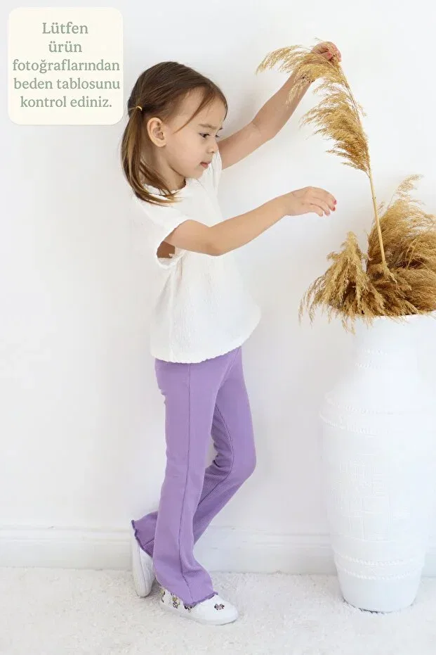 Детские леггинсы для девочек хлопковые Flare Leg Fesshera Kids, Purple