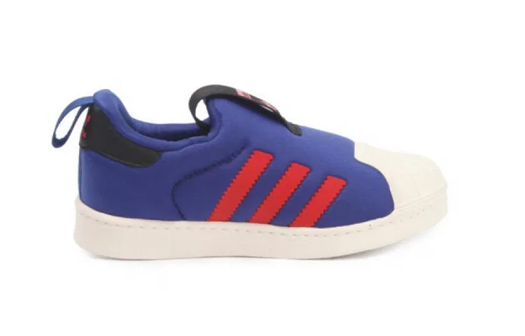 Детские кроссовки для малышей с классическим мысом Superstar Collection 360 I Adidas Originals, Blue Red — фото 4