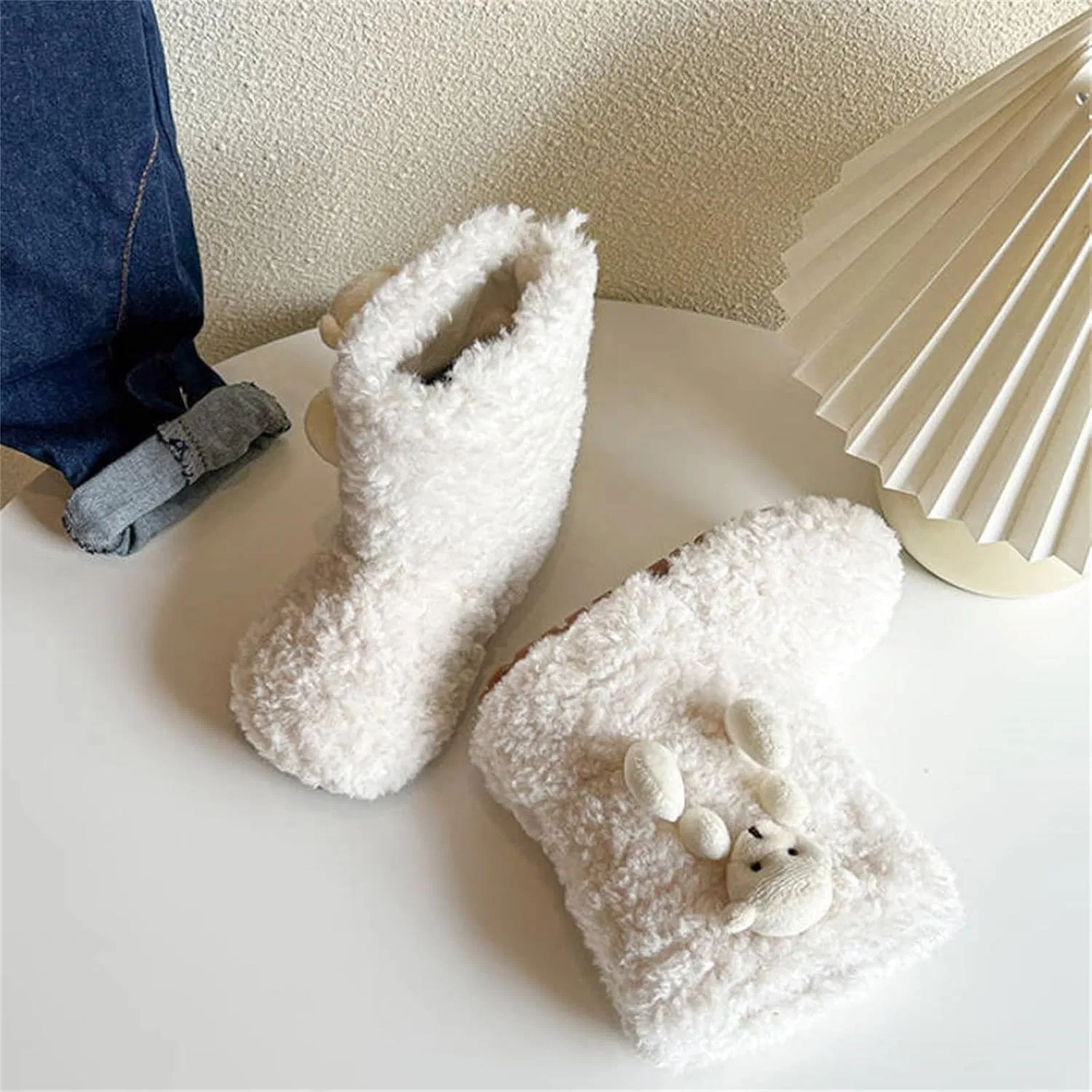 Детские сапоги для девочек с мехом, модель Fur Boots, Zzalalana, Beige — фото 2