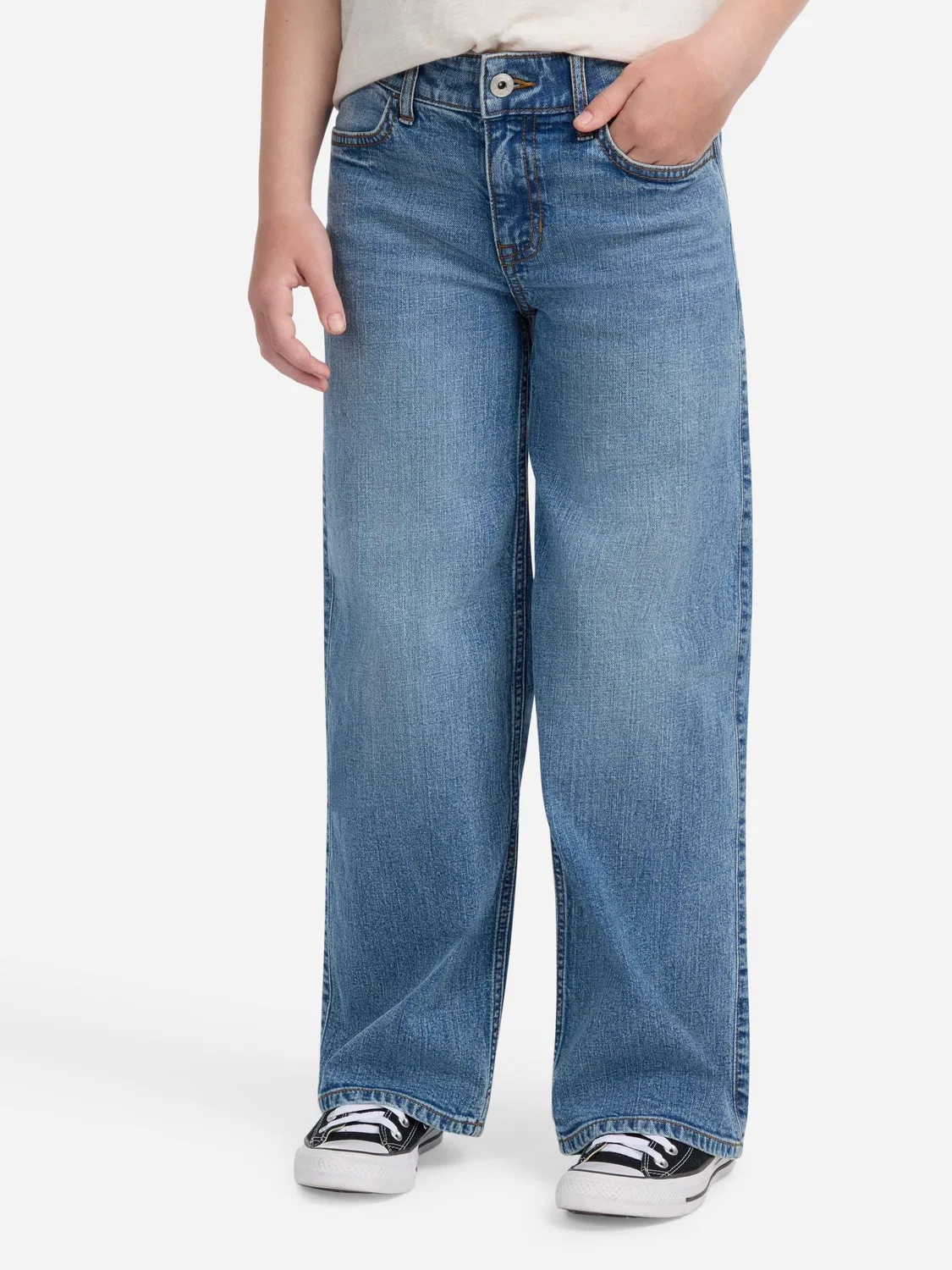 Джинсы с высокой посадкой, широкие штанины Abercrombie & Fitch, синий