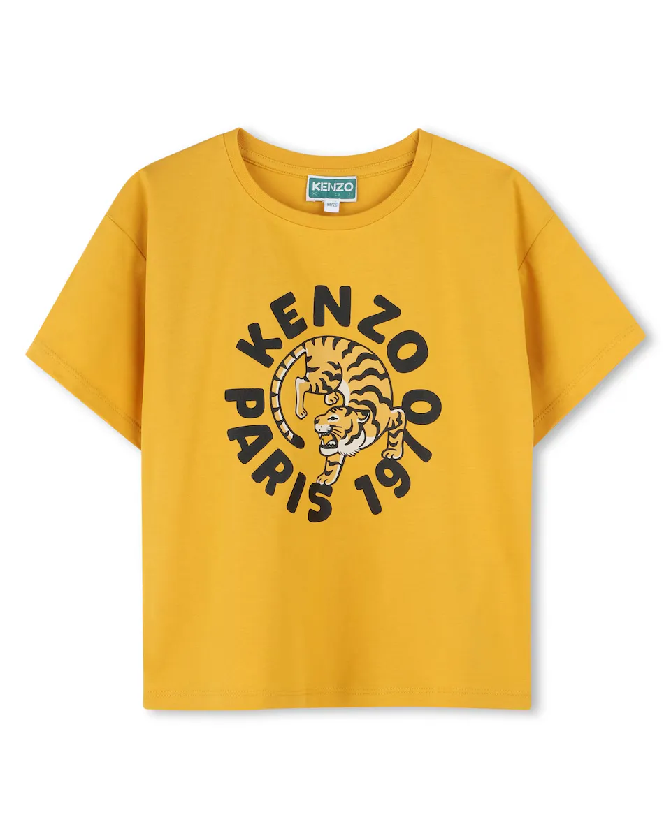 

Футболка для девочки 100% хлопок с коротким рукавом Kenzo Kids, жёлтый