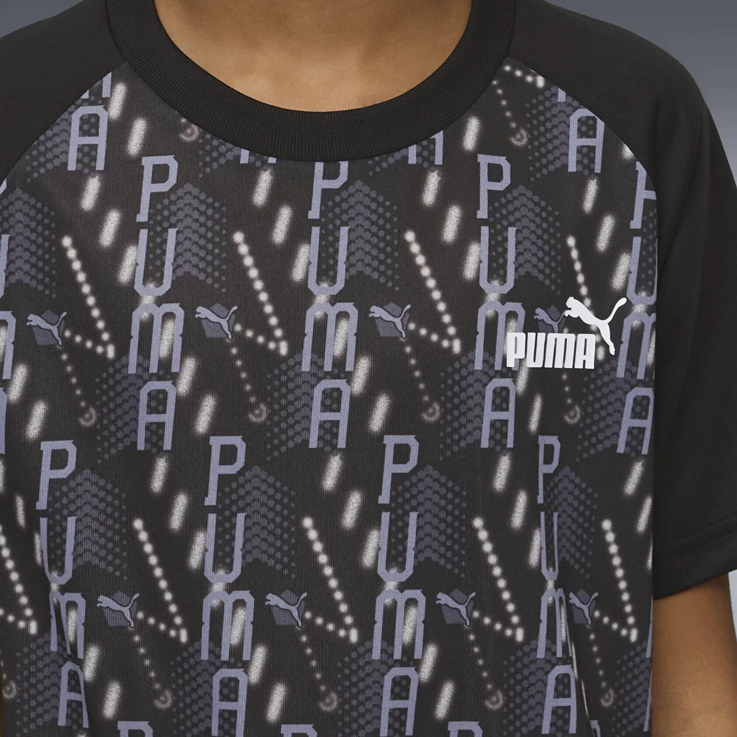 Детский комплект из футболки и шорт с принтом Train All Day Puma, Schwarz — фото 4