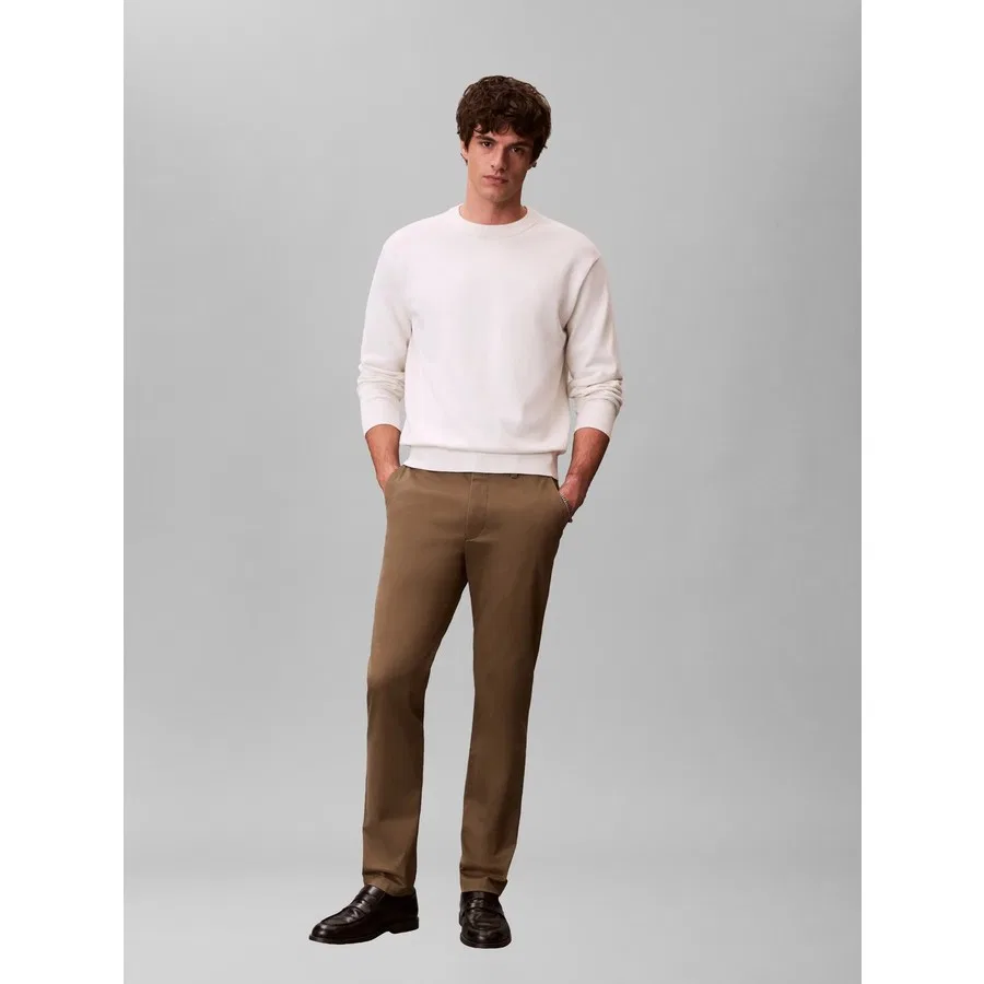 Спортивные брюки Calvin Klein Slim Refined Cotton, Бежевый — фото 2
