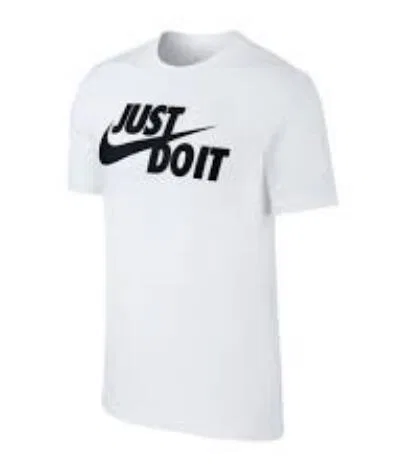 Мужская хлопковая футболка Nike, Regular Fit, White Logo