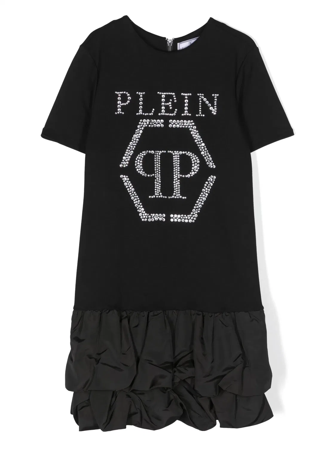 Платье с коротким рукавом и стразами Philipp Plein, черный