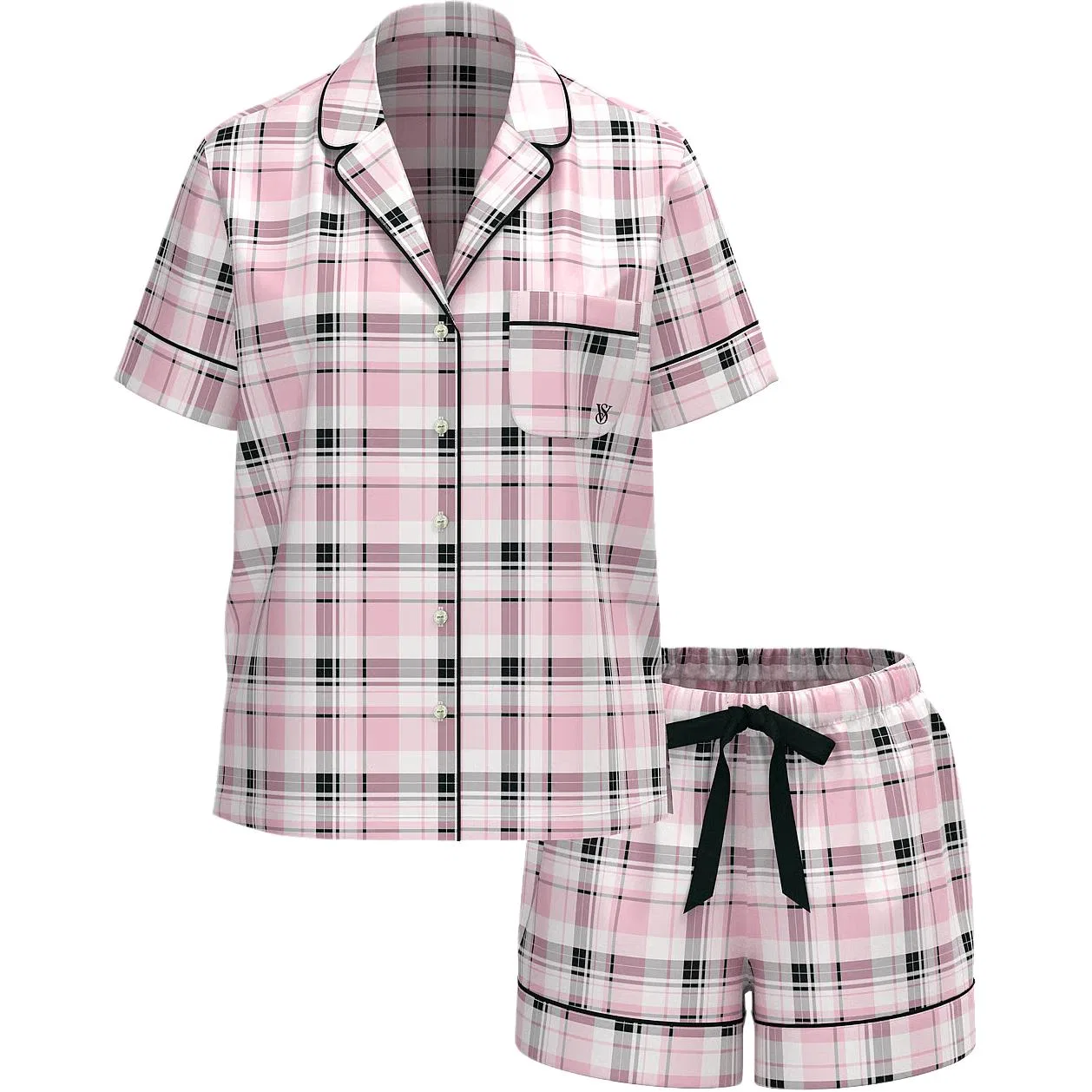 Женский пижамный комплект с принтом Victoria's Secret, Pink Plaid