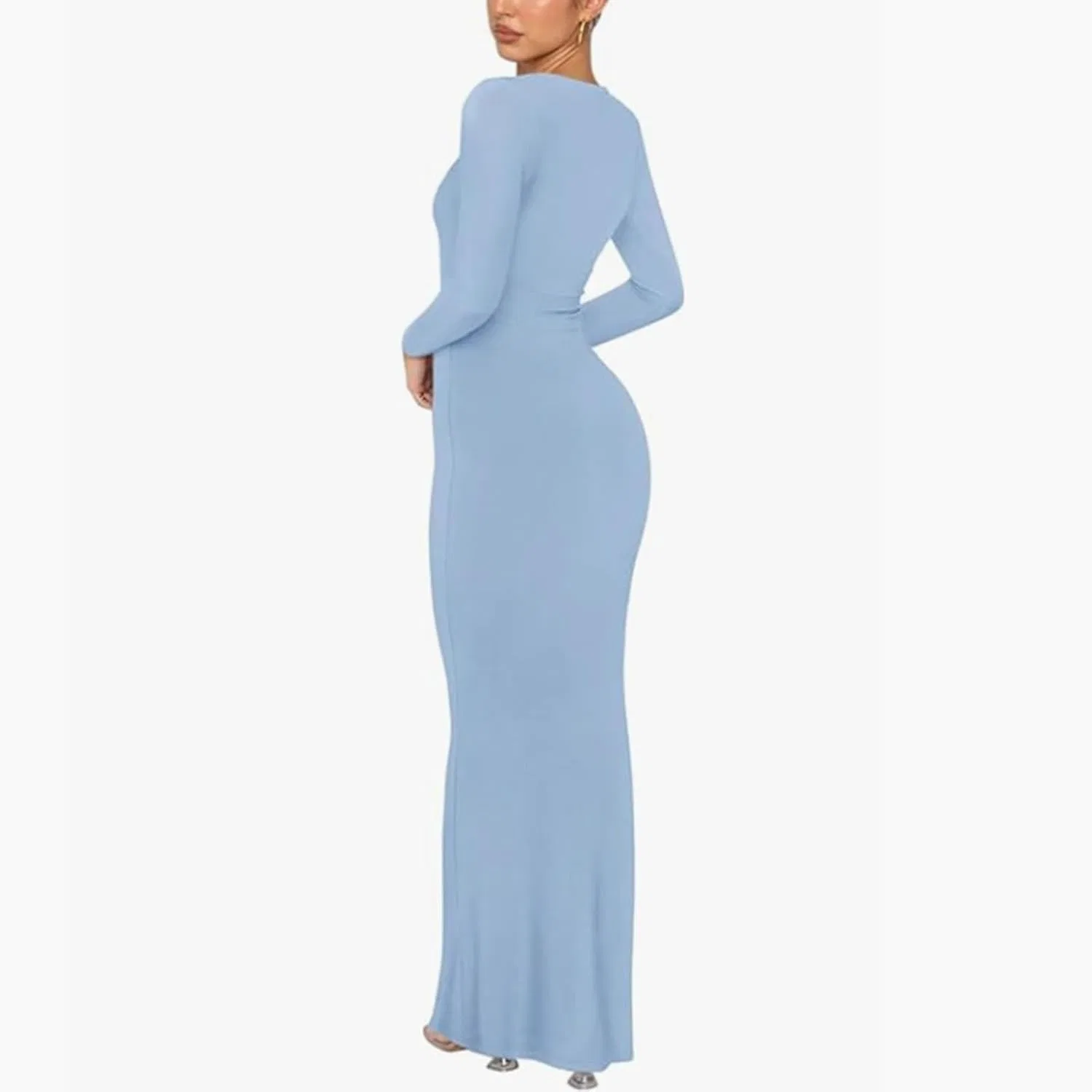 Женское облегающее платье макси Bodycon, Light Blue — фото 3