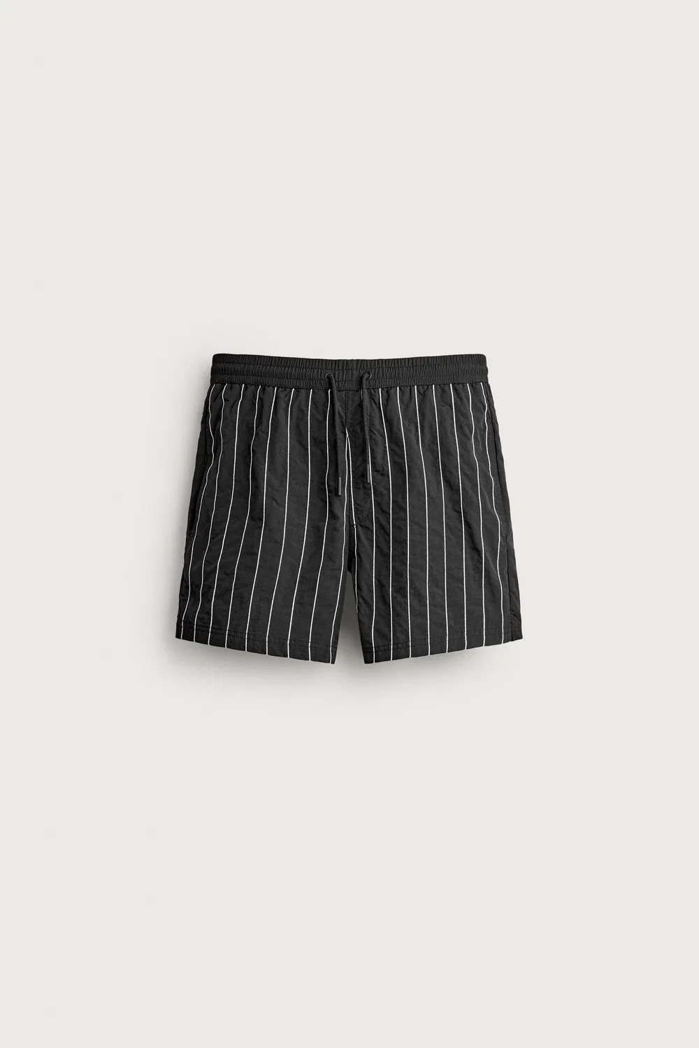Плавки средней длины с вышитыми полосками ZARA, Black