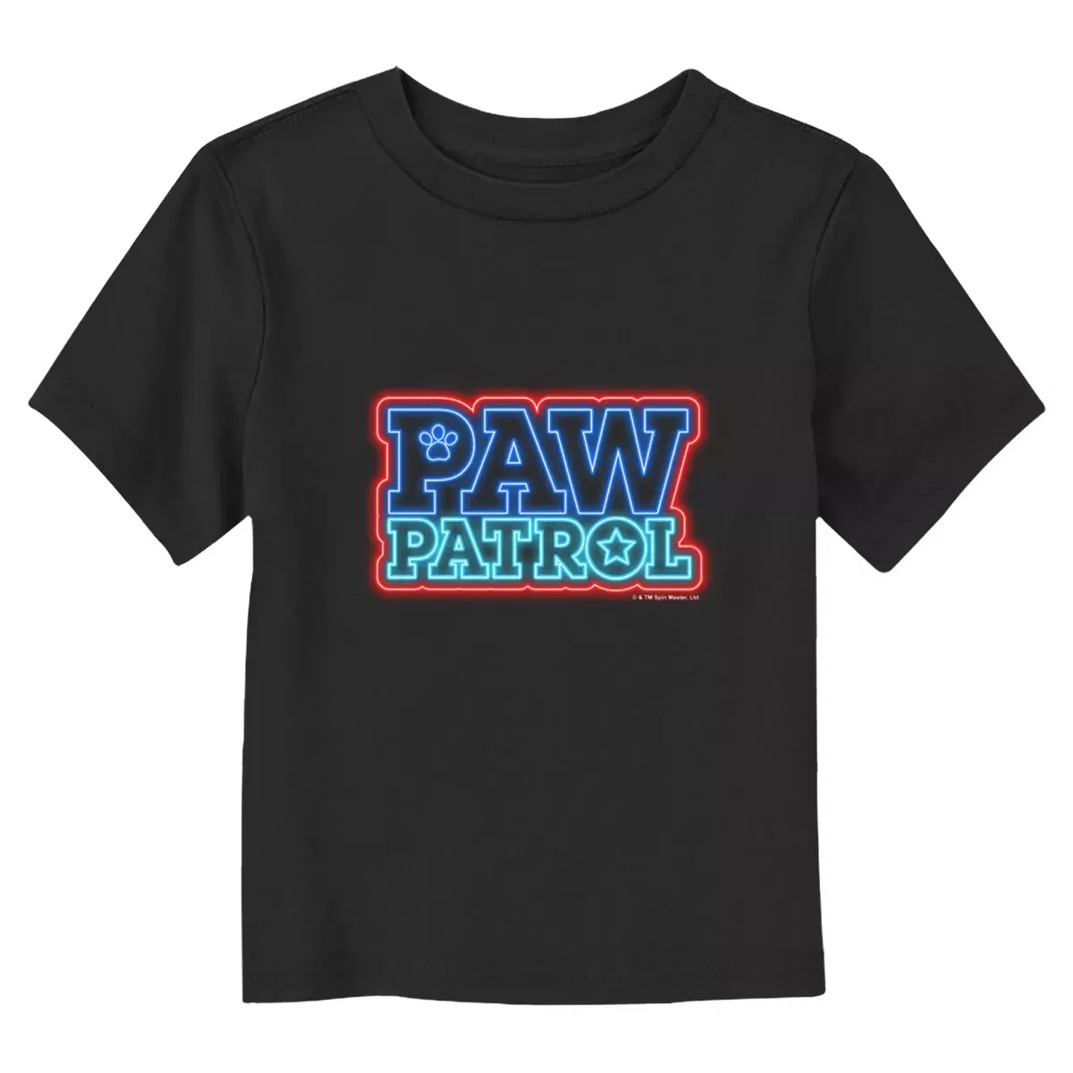 Детская футболка с принтом PAW Patrol Neon Logo Short Sleeve T-Shirt PAW Patrol, Black