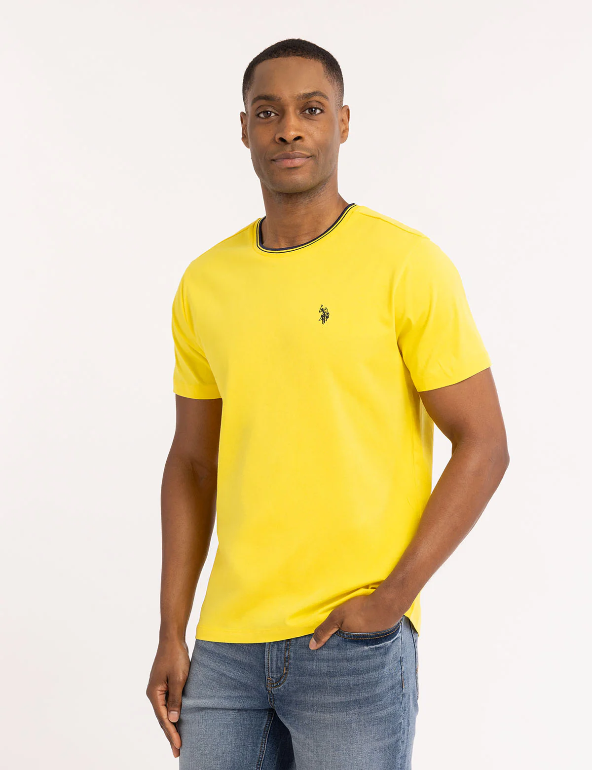

Футболка U.S. Polo Assn Tipped Crew Neck Collar, желтый