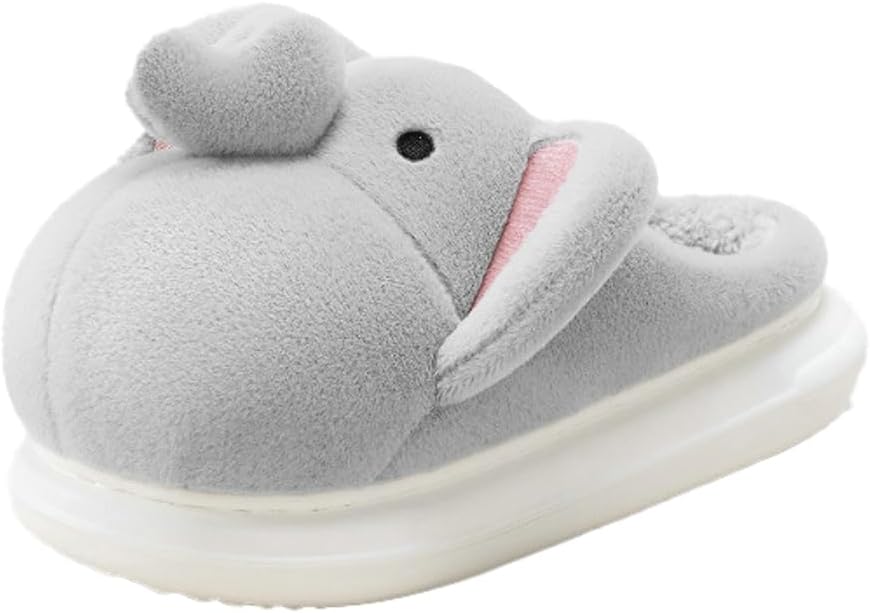 

Мягкие сланцы-слоны для женщин и мужчин, теплые зимние тапочки, пара, милые домашние туфли Yafirgeer, серый