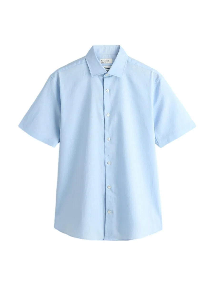 Рубашка Next Regular fit Button Up Shirt 'N. Premium' светло-голубого цвета