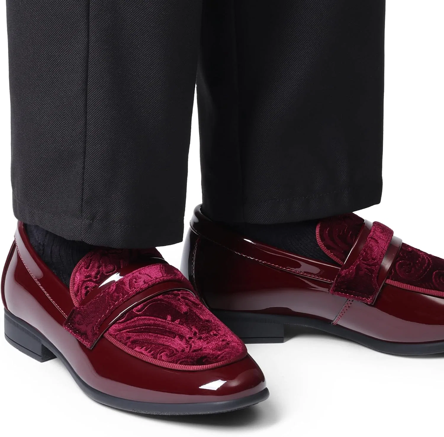 Детские туфли-лоферы с принтом Tuxedo Bruno Marc, Dark Red — фото 2