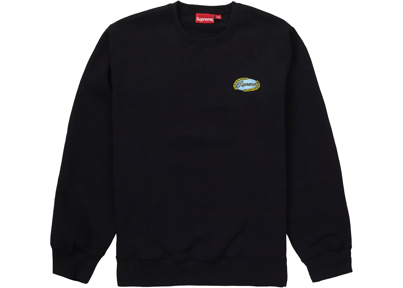Мужской свитшот с принтом Chain Logo Supreme, Black