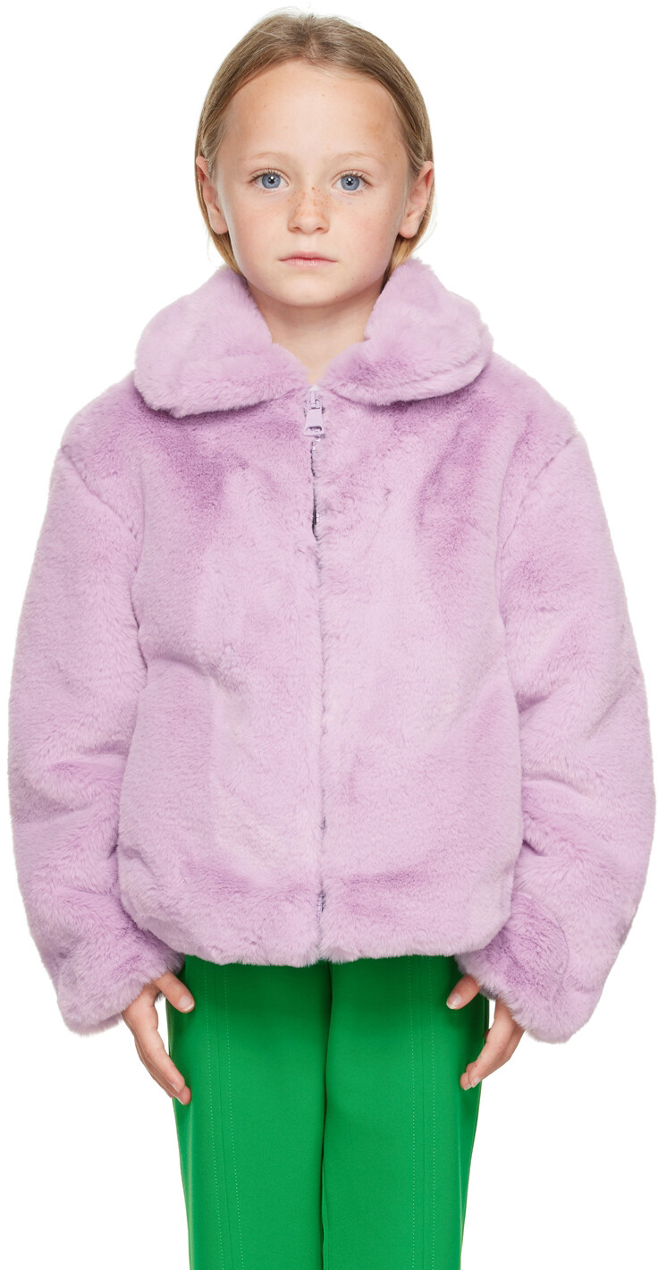 

Детская фиолетовая куртка из искусственного меха на молнии MSGM Kids, Фиолетовый, Детская фиолетовая куртка из искусственного меха на молнии MSGM Kids