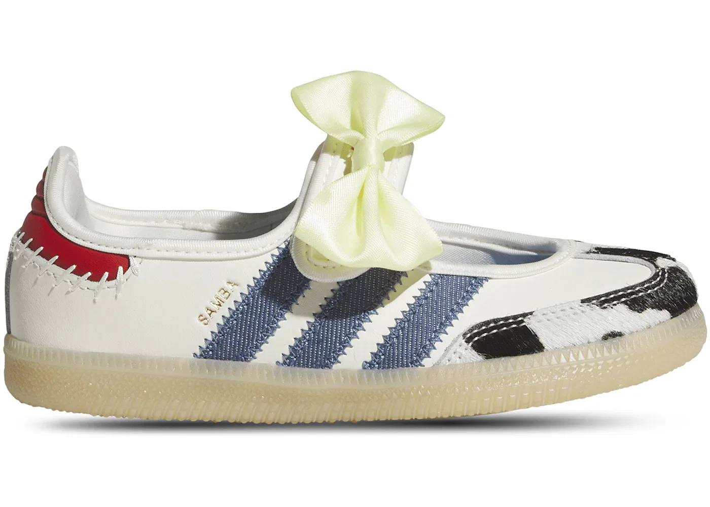 Детские кроссовки для девочек с принтом Adidas Samba Jane Adidas, Off White/Core Black/Gum