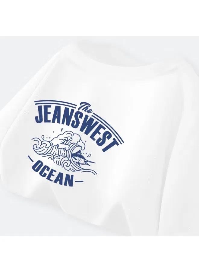 Футболка с принтом для мальчиков Jeanswest, белый — фото 2