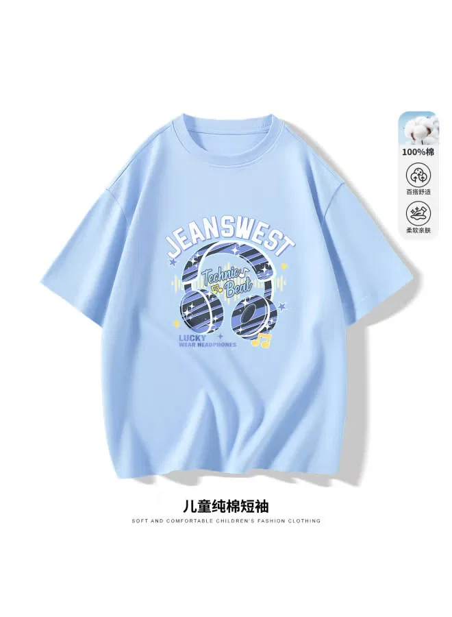 Футболка с принтом для мальчиков Jeanswest, голубой — фото 2