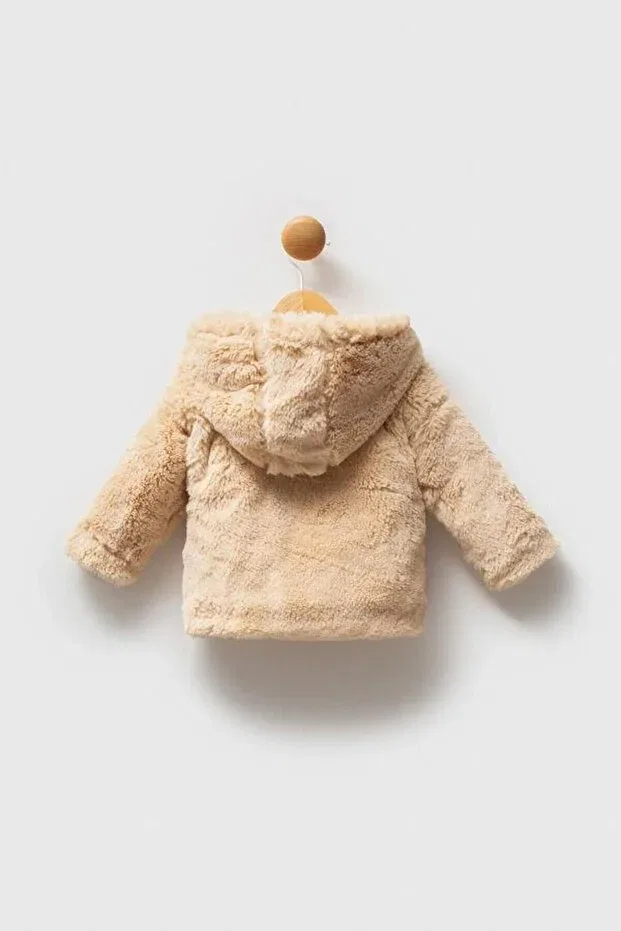 Детское пальто для девочек с капюшоном U.S. Polo Assn. Kids, Beige — фото 3
