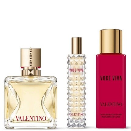 Valentino VOCE VIVA Женский подарочный набор EDP спрей и лосьон для тела 50мл 15мл 100мл — фото 2