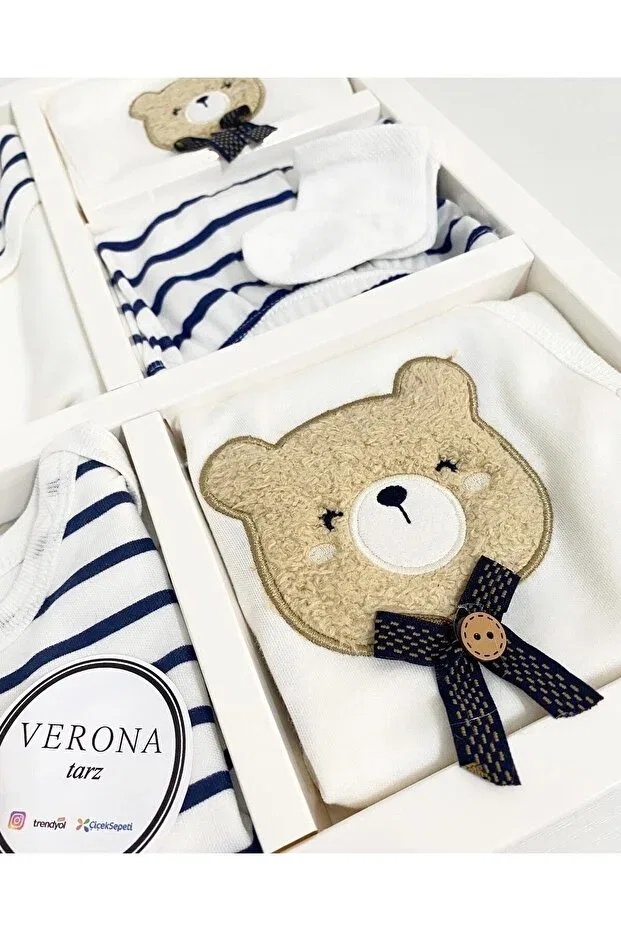 Детский комплект боди для новорожденных из органического хлопка 10 Pieces Verona Tarz, Multicolor — фото 3