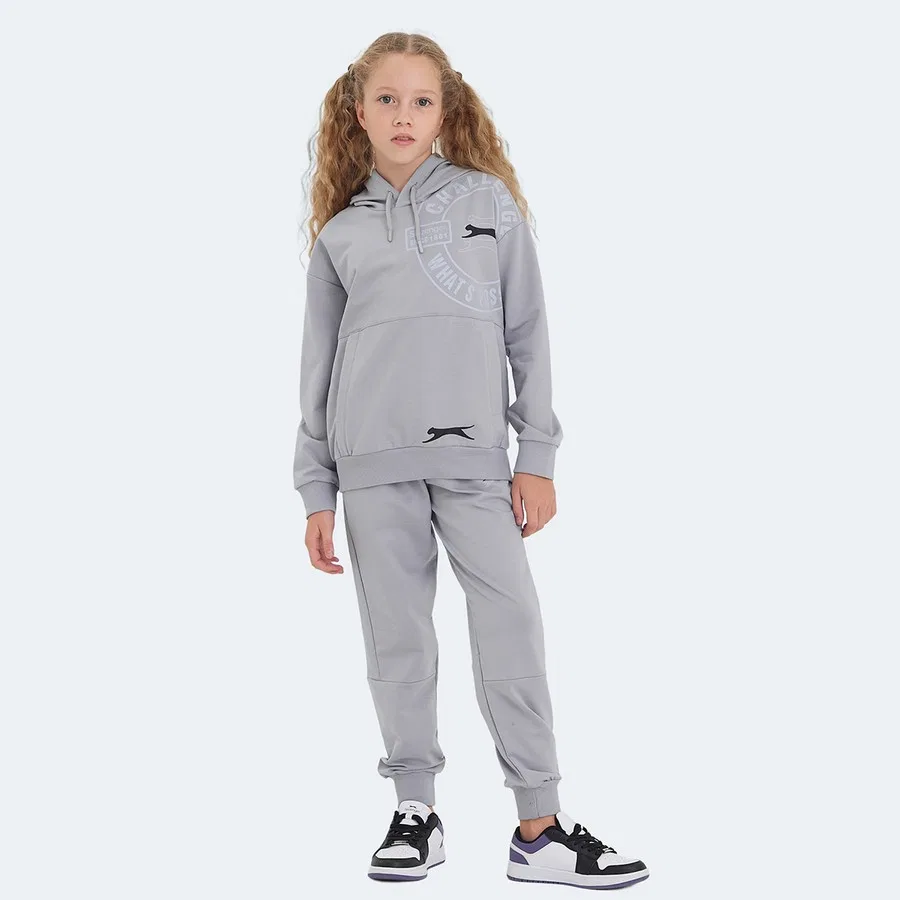 Детский спортивный костюм с капюшоном и кенгуру-карманом Slazenger LISEY, Черный