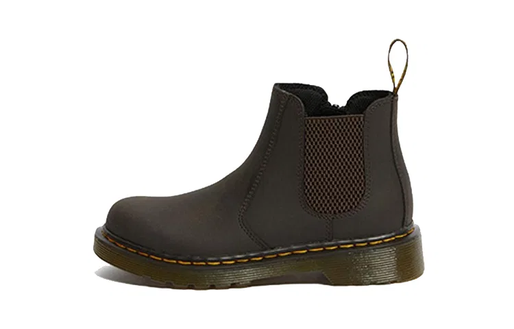 Детские кожаные ботинки с шнуровкой, 2976, Dr.Martens, Dark Brown